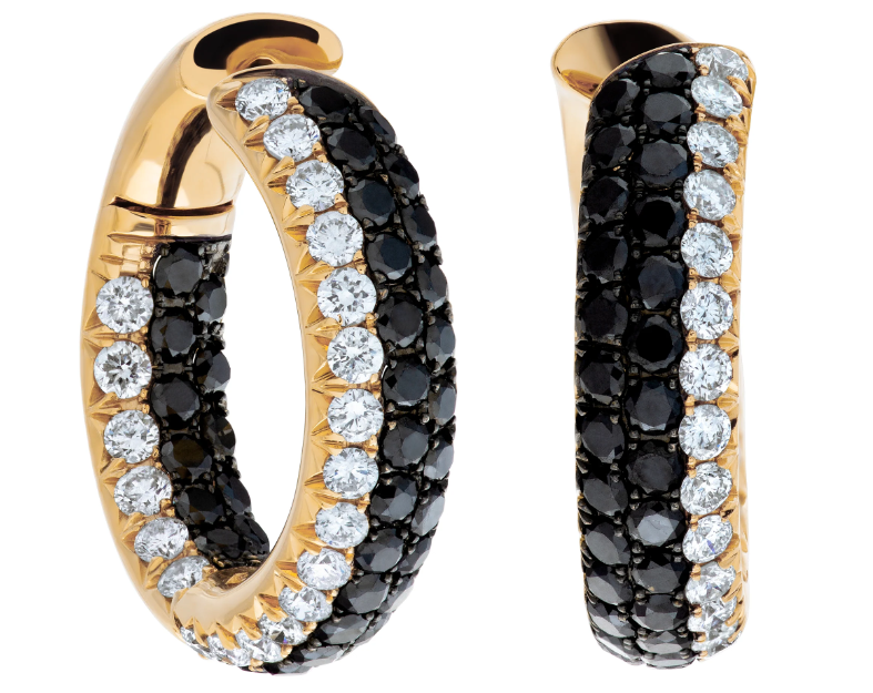 MEDIUM UNUSUAL DESIGN EARRINGS 18KT / DIAMOND