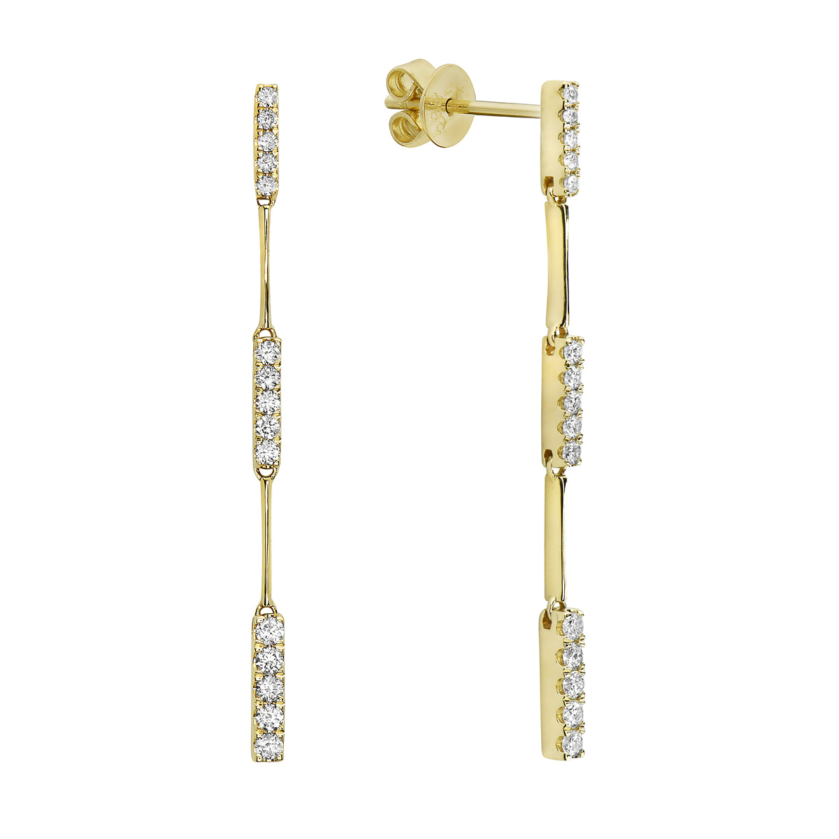 LINK DROP EARRINGS 14KT / DIAMOND