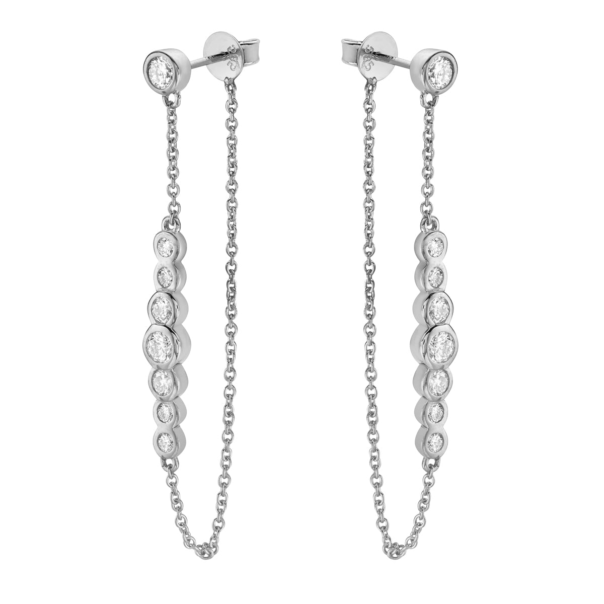 BEZEL DROP DANGLE EARRINGS 14KT / DIAMOND