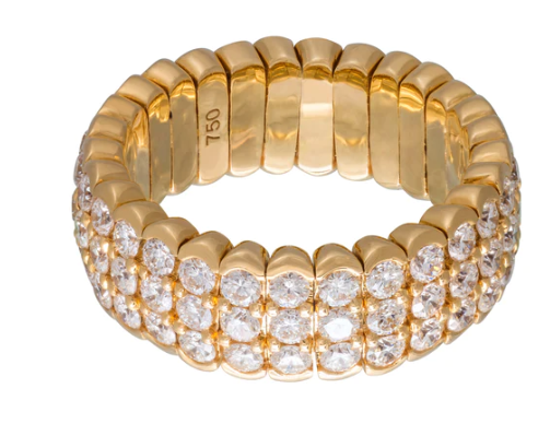 THIN FLEXIBLE BAND RING 18KT / DIAMOND