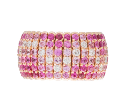 FLEXIBLE BAND RING 18KT / DIAMOND / SAPPHIRE