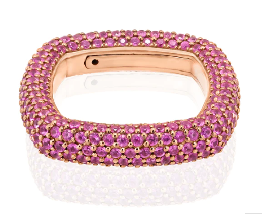 BE SQUARE PAVE RING 18KT / SAPPHIRE