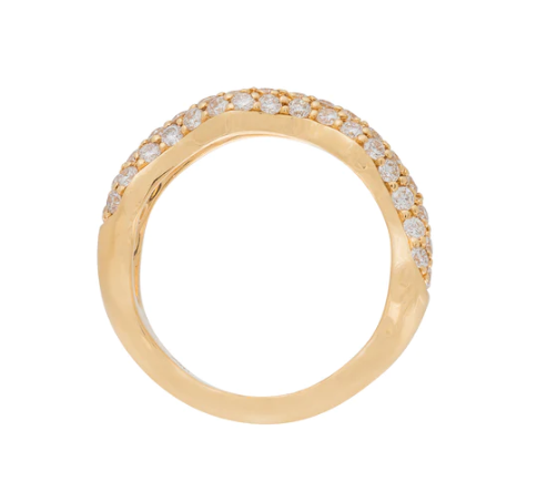 WAVY STACKABLE HALF THE WAY RING 18KT / DIAMOND