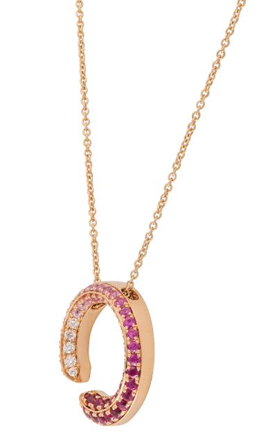 PENDANT CIRCLING ARROWS / DIAMONDS /SAPPHIRES