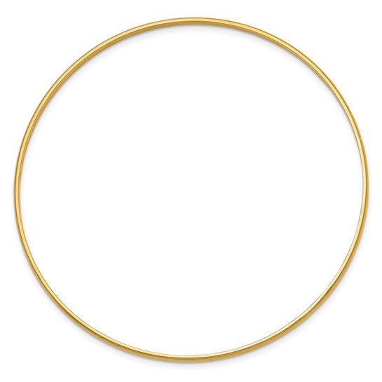 14k 2mm Solid Polished Half-Round Slip-On Bangle
