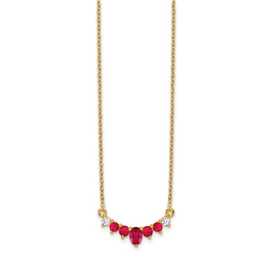 NECKLACE 14KT /  DIAMOND / RUBY