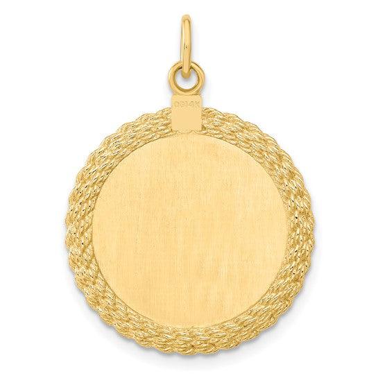 14k Patterned .013 Gauge Engravable Rope Disc with Satin Back