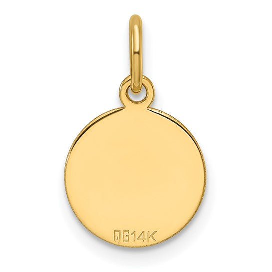 14k Etched .013 Gauge Engravable Round Disc Charm