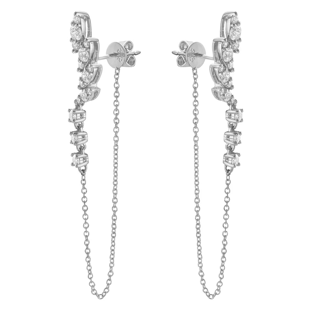 EARRINGS 14KW/DIAMOND