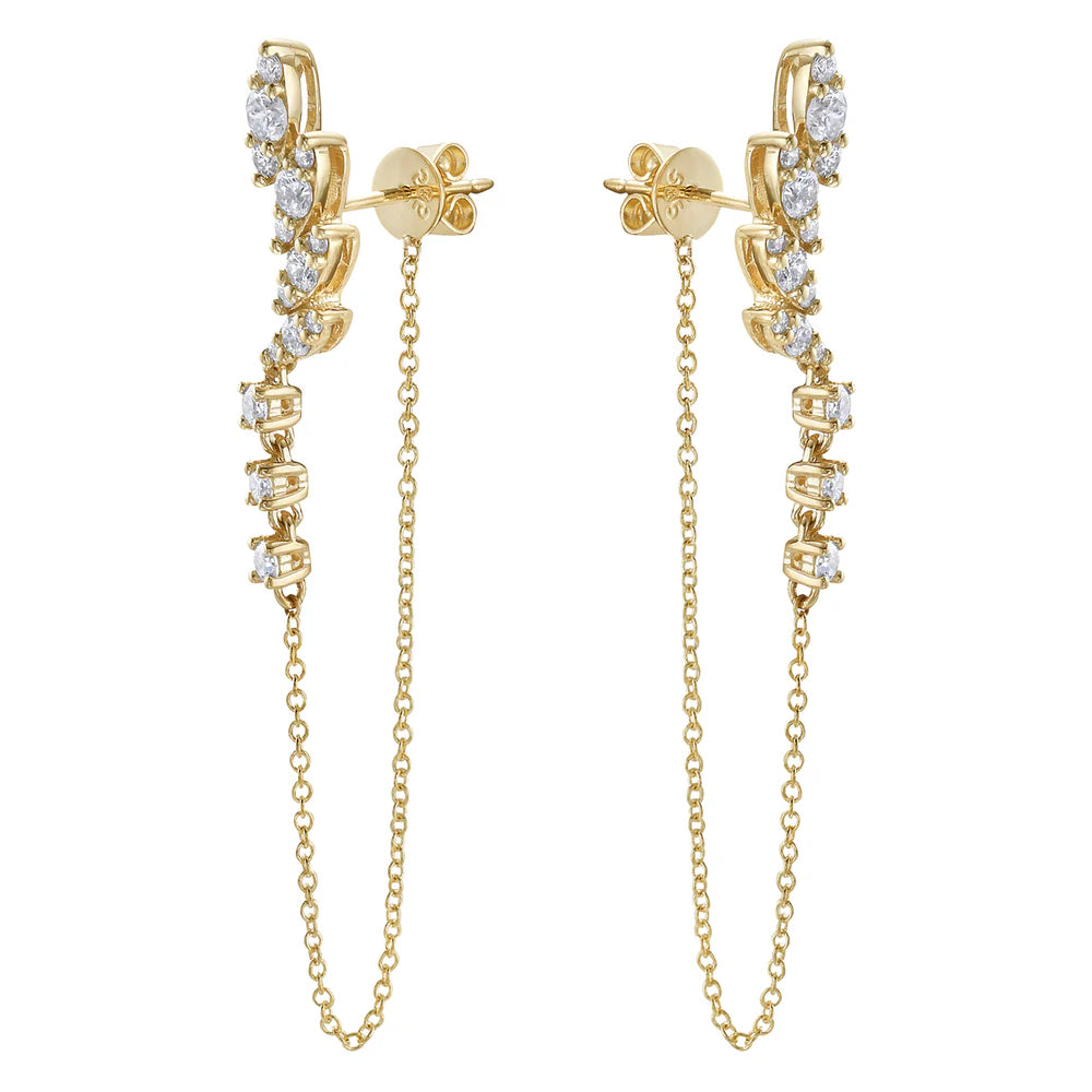 EARRINGS 14KY/DIAMOND/GOLD