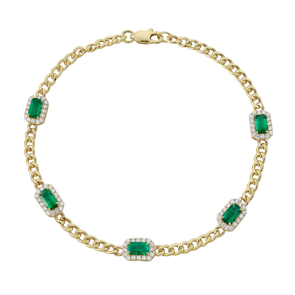 BRACLET 14KY/GOLD/EMERALD