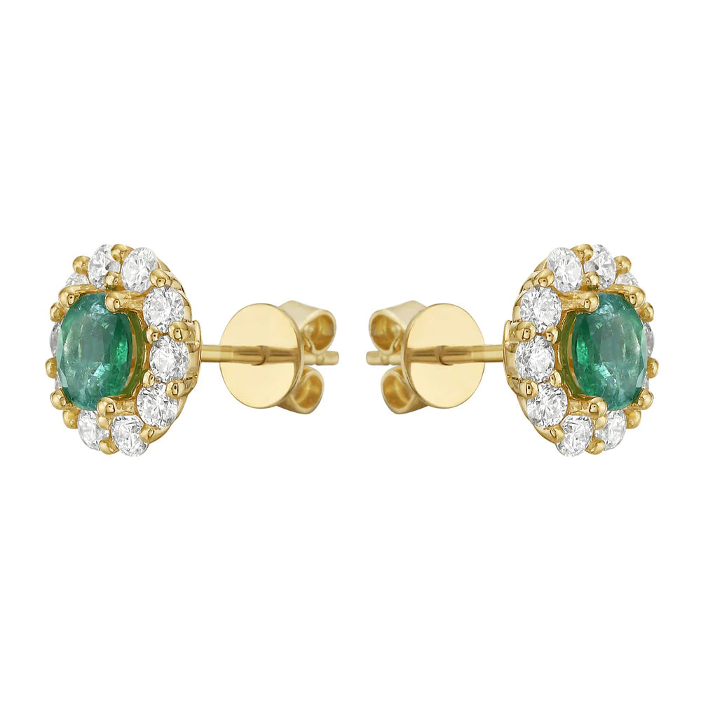 EARRINGS 14KW/ EMERALD