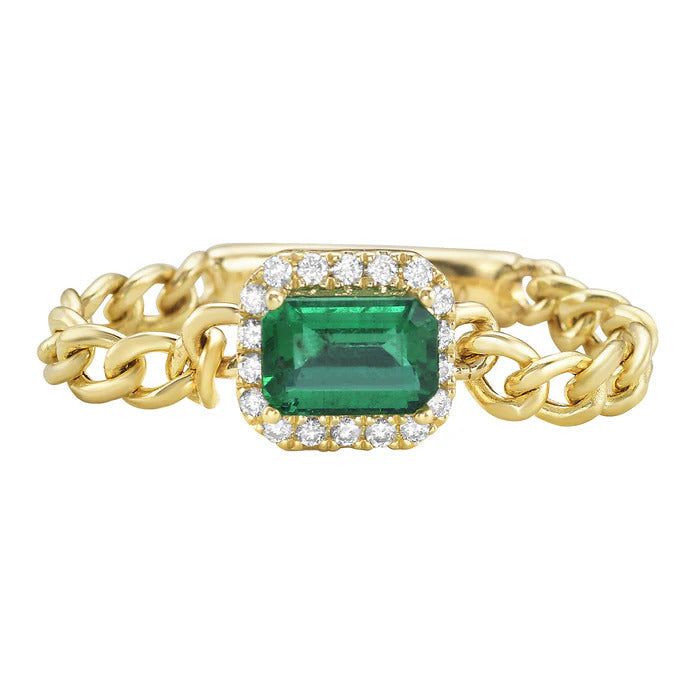 RING 14KT / DIAMOND / EMERALD