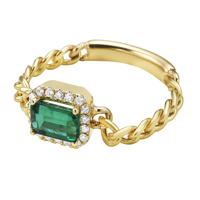 RING 14KT / DIAMOND / EMERALD
