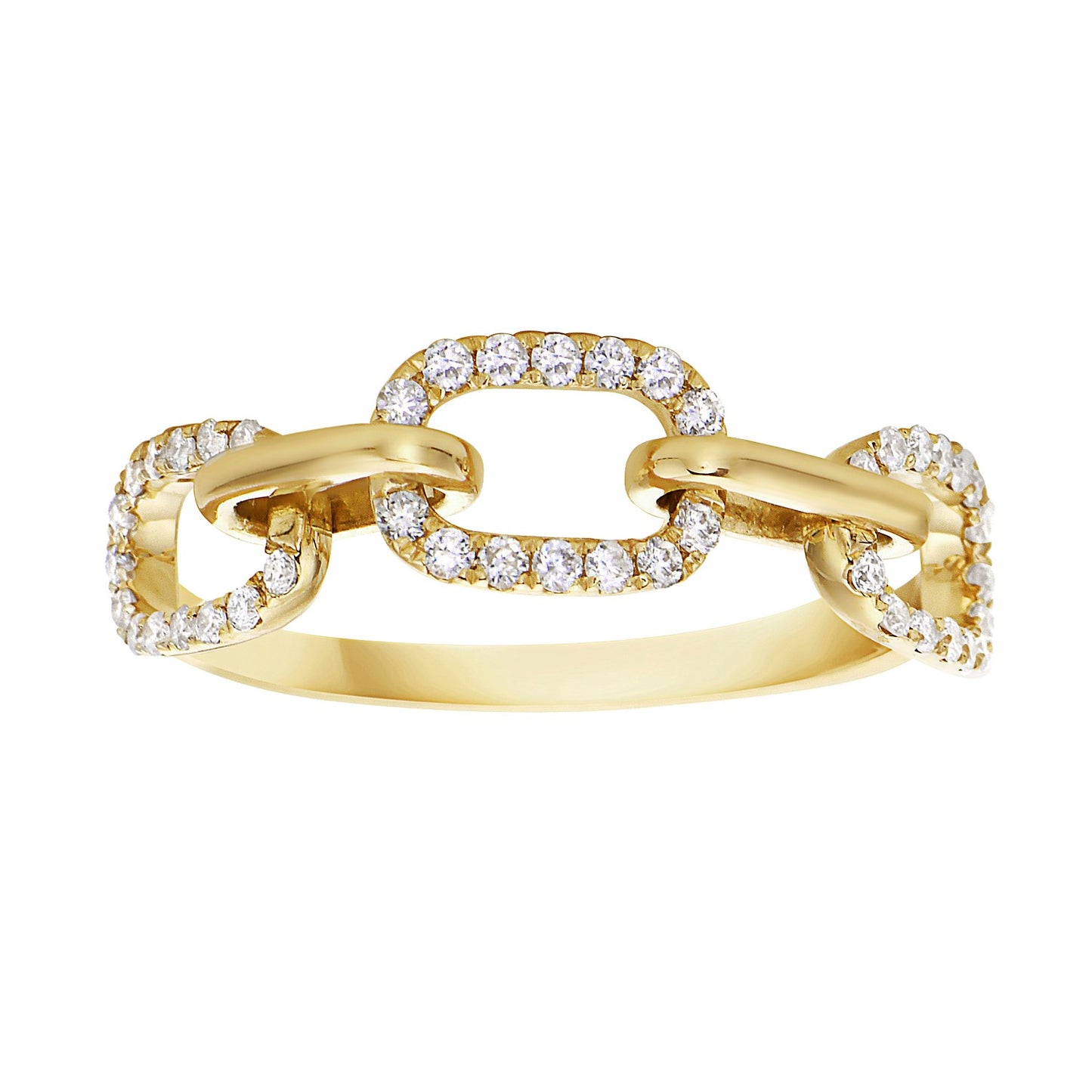 CHAIN LINK RING 14KT / DIAMOND