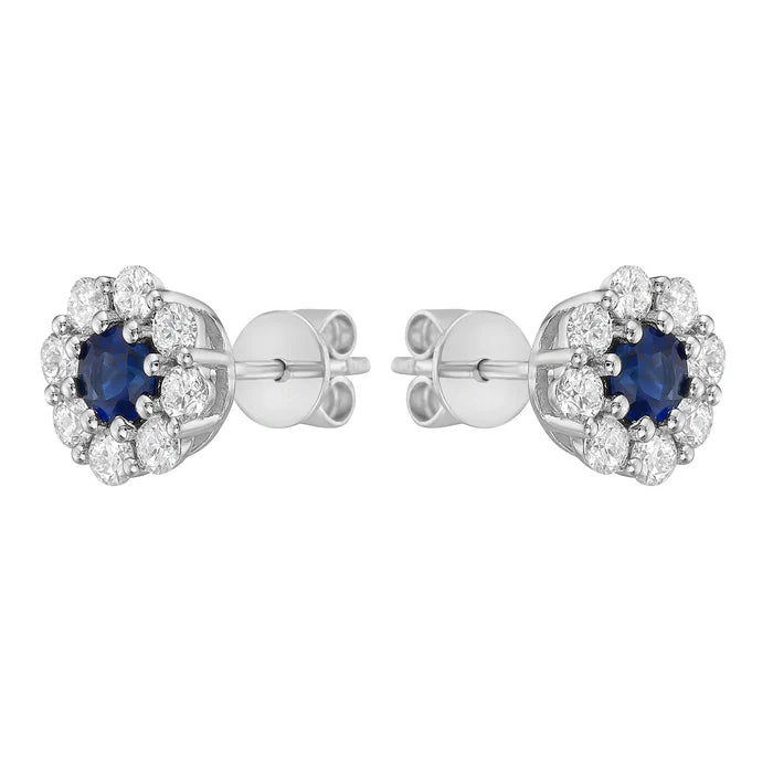 EARRINGS 14KT / DIAMOND / SAPPHIRE