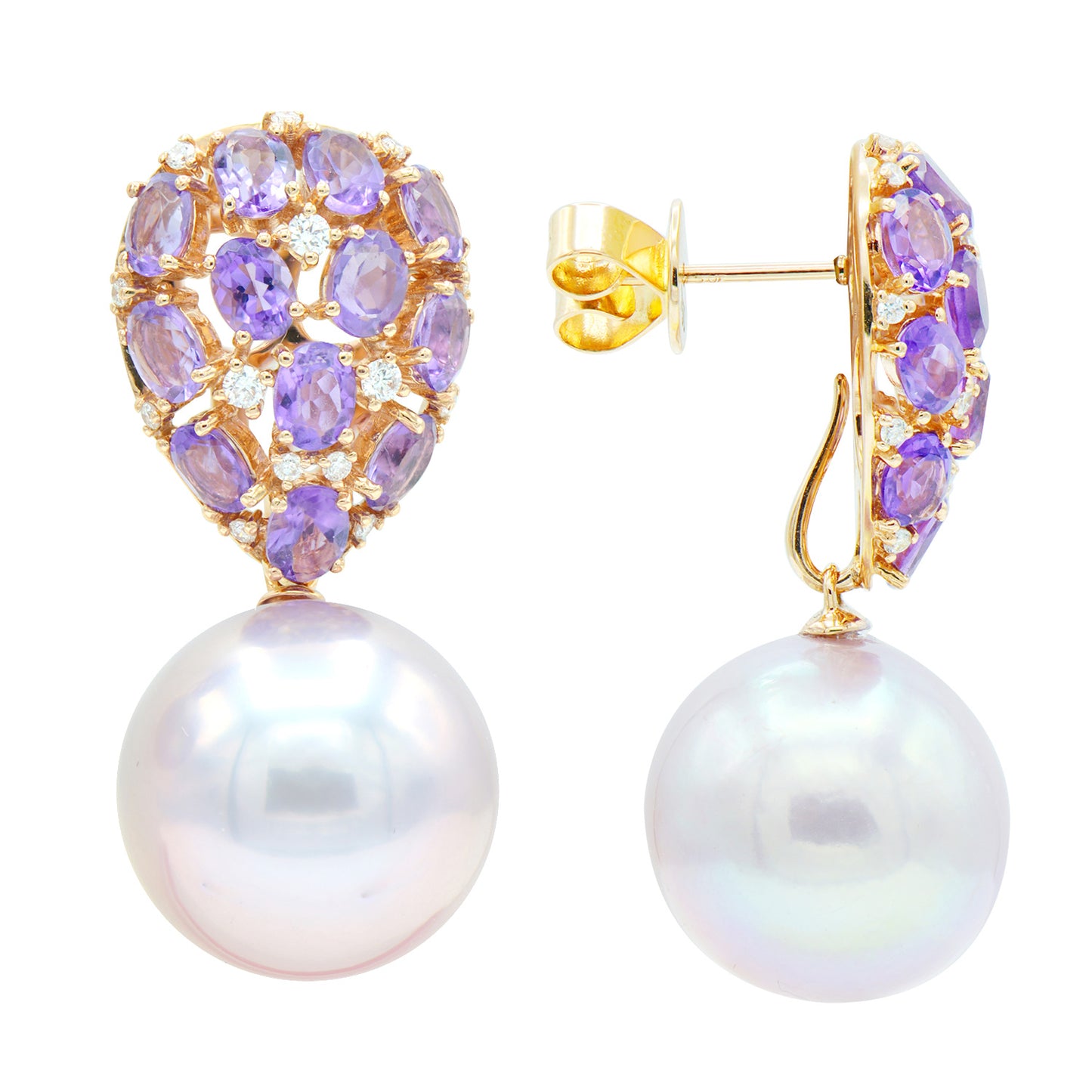 EARRINGS 18KT / DIAMOND / WHITE SOUTH SEA PEARL