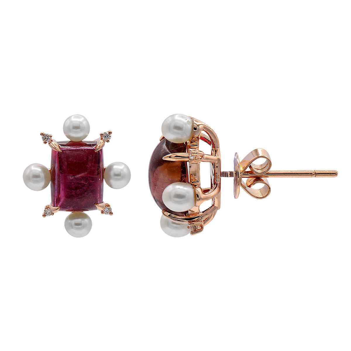 CULTURED AKOYA EARRINGS 18KT / CABOCHON / PEARL