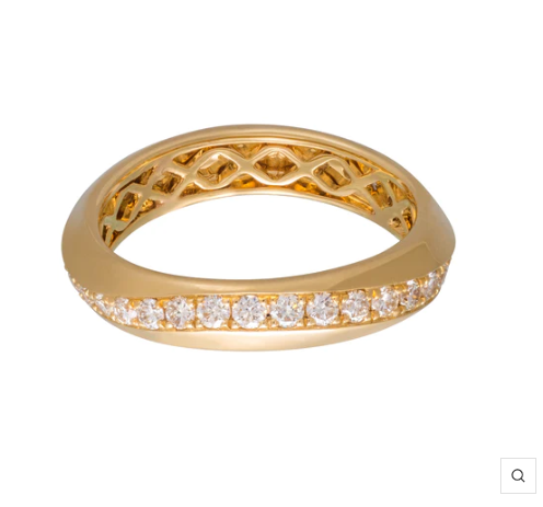 Modern Wavy Diamond Stackable Ring