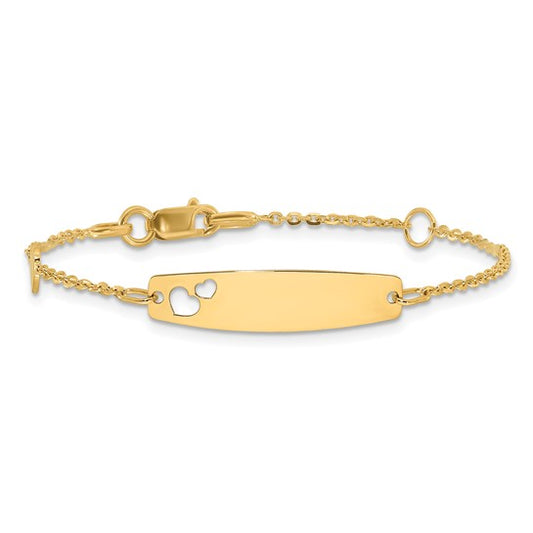 14K Polished Heart Children's ID Bracelet