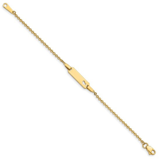 14K Children's Heart ID Bracelet