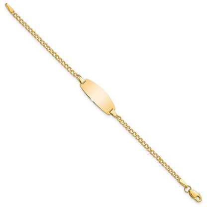 14k Semi-Solid Oval Curb ID Bracelet