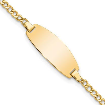 14k Semi-Solid Oval Curb ID Bracelet