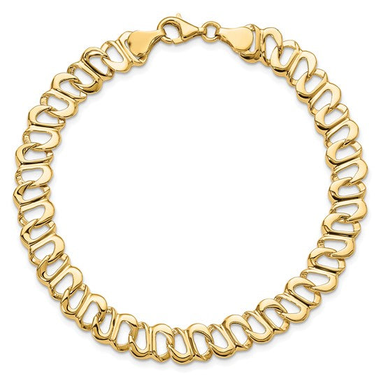 14k Polished Fancy Link Bracelet