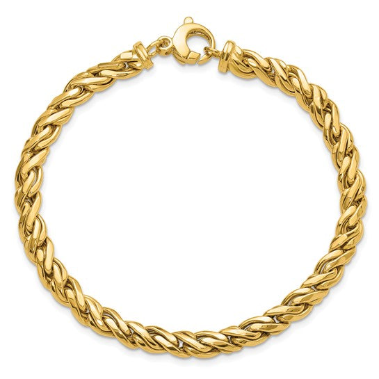 14K Polished Fancy Twist Bracelet