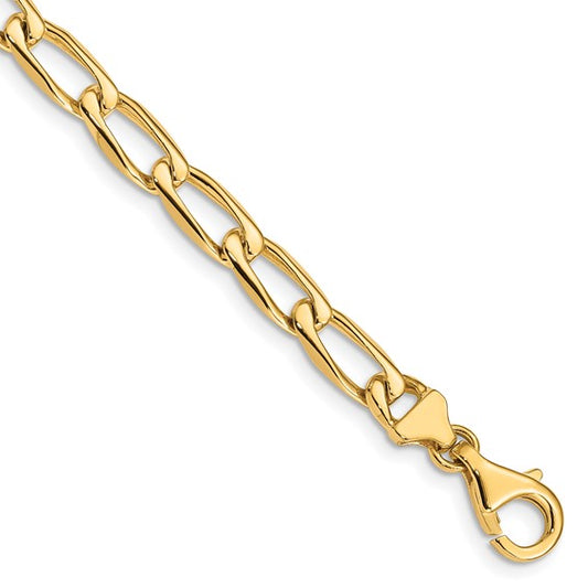 14K 18 inch 5.9mm Hand Polished Fancy Open Link with Fancy Lobster Clasp Chain