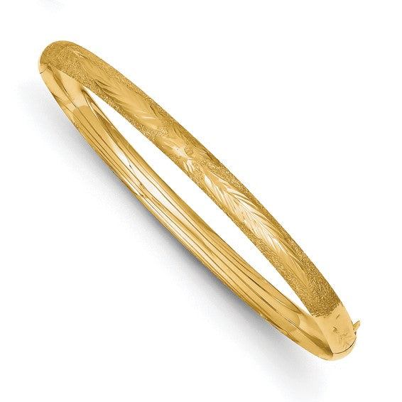 14k 3/16 Laser Cut Hinged Bangle Bracelet