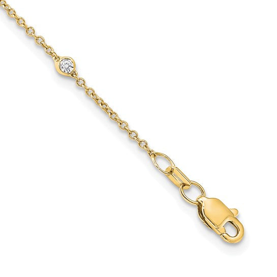 14k Diamond Station Cable Necklace