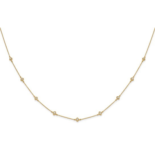 14k Diamond Multi Station Necklace