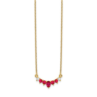 14k Ruby and Diamond 18 inch Necklace