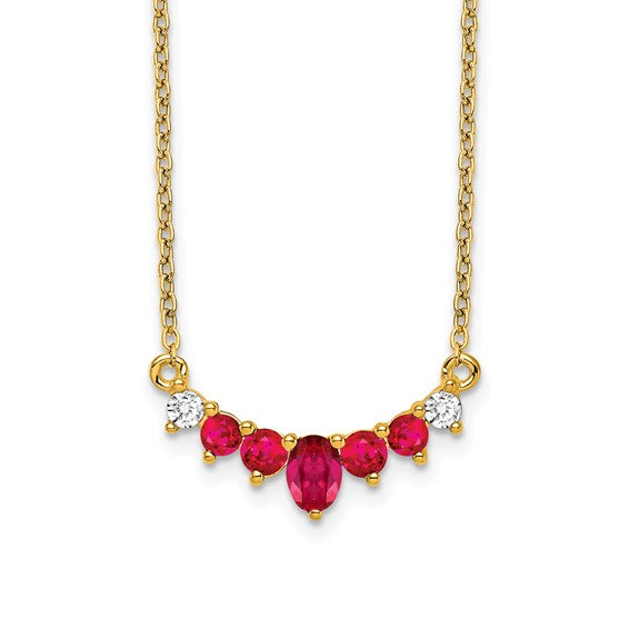 14k Ruby and Diamond 18 inch Necklace