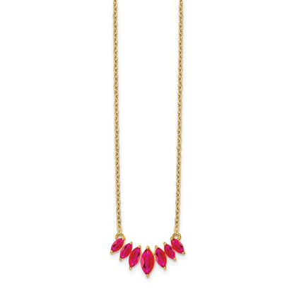 14k Marquise Ruby 18 inch Necklace