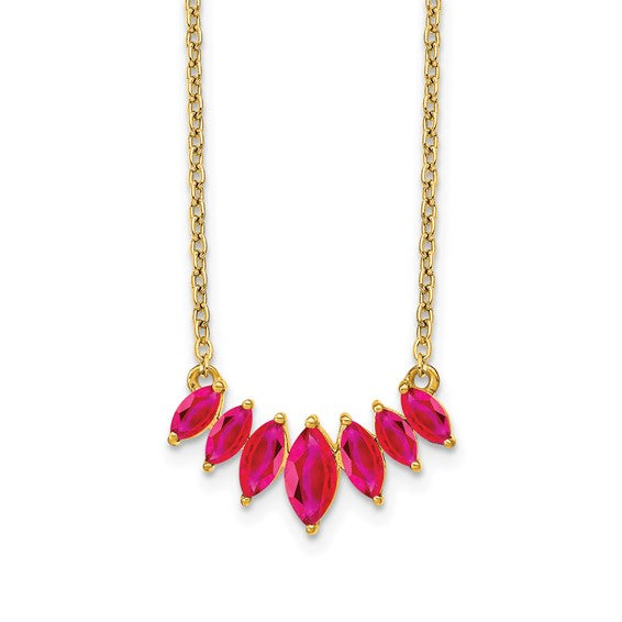 14k Marquise Ruby 18 inch Necklace