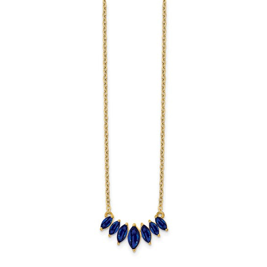 14k Marquise Sapphire 18 inch Necklace