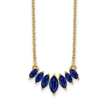 14k Marquise Sapphire 18 inch Necklace