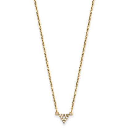 14k AA Quality Diamond 6mm Triangle Necklace