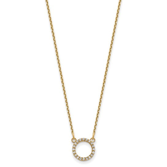 14k Diamond Open Circle Necklace