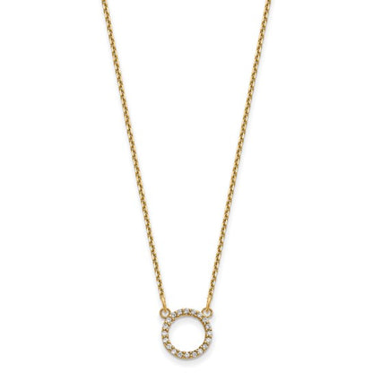 14k Diamond Open Circle Necklace