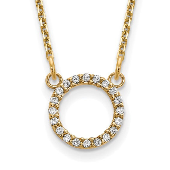 14k Diamond Open Circle Necklace