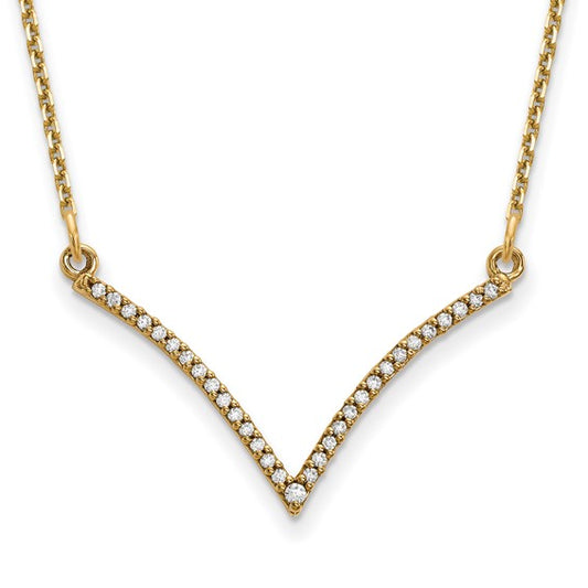 14ky Diamond V Necklace