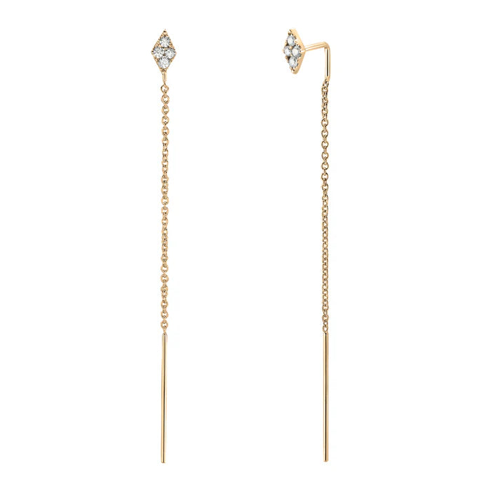 Earring 14KY/0.9G 8RD-0.14CT