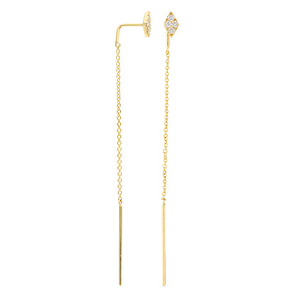 Earring 14KY/0.9G 8RD-0.14CT