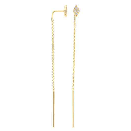 EARRINGS 14KY/DIAMOND/GOLD