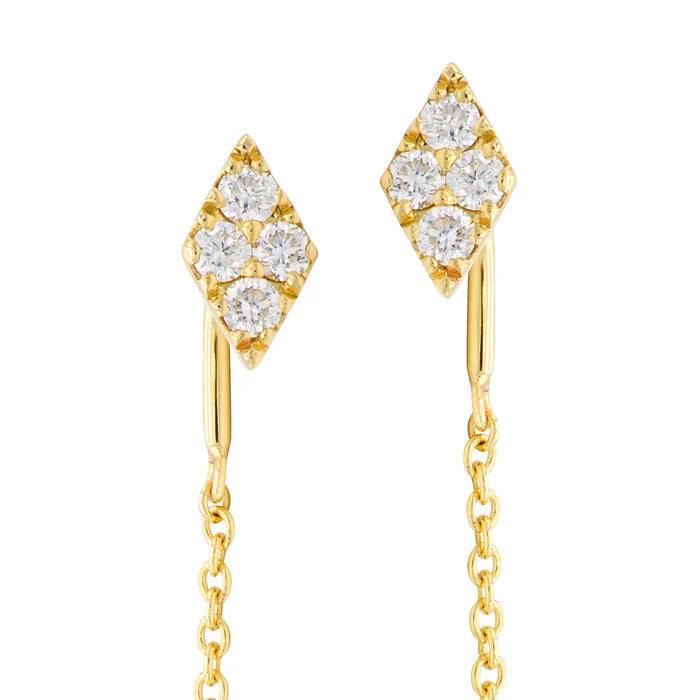 Earring 14KY/0.9G 8RD-0.14CT