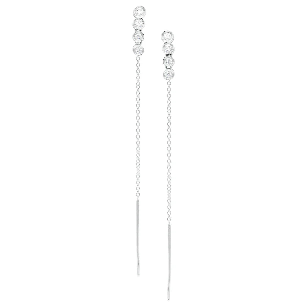 EARRINGS 14KW/DIAMOND