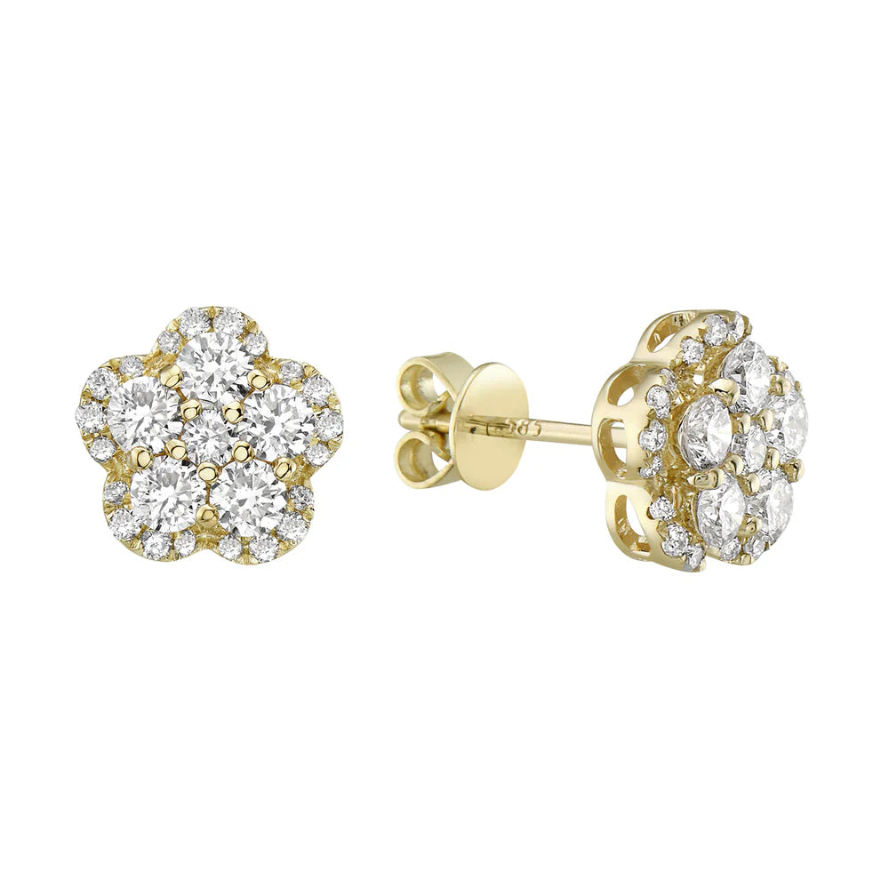 EARRINGS 14KY/ DIAMOND